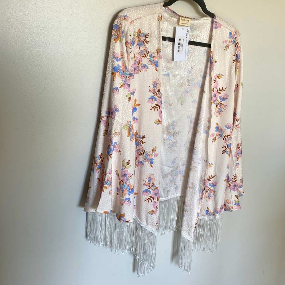 Ivory floral kimono